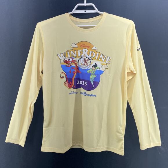 runDisney 2025 Wine & Dine 5K Mens Large Long Sleeve Shirt Brooks Mulan Yellow - Picture 13 of 14